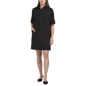 NEW MAX STUDIO LONDON Elbow Sleeve Mini Shirt Dress
